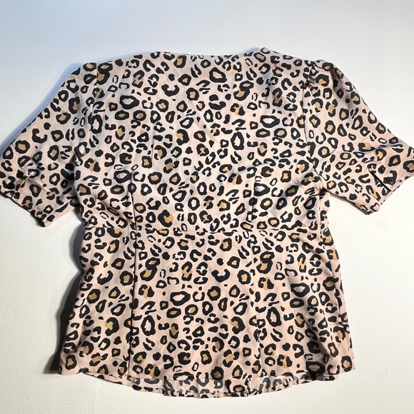 SANCTUARY Leopard PRINT PEPLUM BUTTON-DOWN TOP Medium - Picture 11 of 11